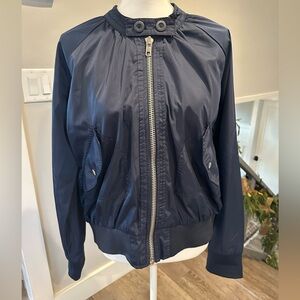 Free People Navy Bomber Jacket